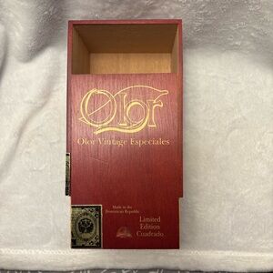 Olor Cigar Box Slide Off Lid Wooden Serial Number Label Intact‎ Great Condition